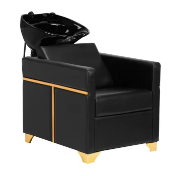 Gabbiano Toledo Hairdressing Washbasin Black and Gold