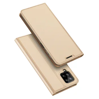 Dux Ducis Skin Pro atverčiamasis dėklas Samsung Galaxy A22 4G, auksinis