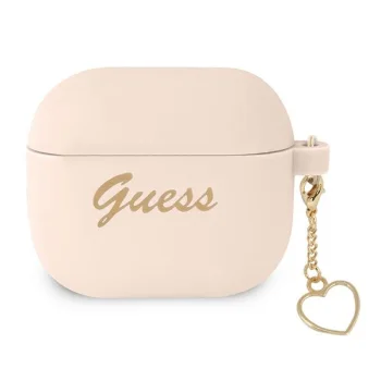 Guess Silicone Heart Charm Case for Apple AirPods 3, Pink (GUA3LSCHSP)