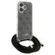 Guess dėklas iPhone 16 telefonui Crossbody Cord 4G Print, rudas