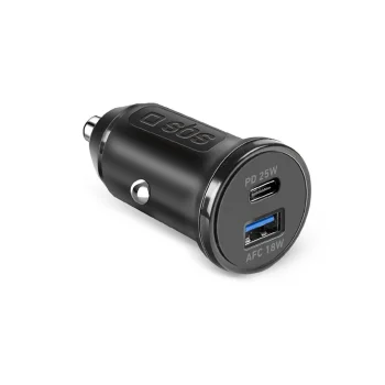 SBS TECRPD25W automobilinis įkroviklis 25W USB-C USB-A Power Delivery, juodas