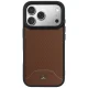 Mercedes Leather Wood Effect Curve MagSafe dėklas iPhone 17 Pro Max, rudas