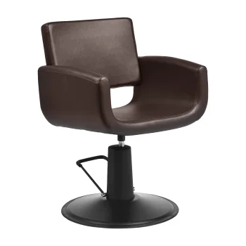 Hairdressing Chair Gabbiano Mataro, Brown with Black Base