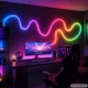 Lanksčioji RGBic neoninė LED juosta 5m USB su Bluetooth programėle ir pulteliu