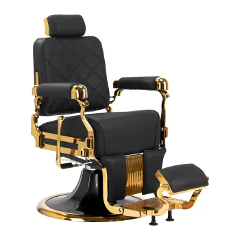 Gabbiano Leonardo Barber Chair Black with Gold Base