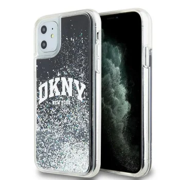 DKNY Liquid Glitter Big Logo juodas dėklas iPhone 11 / Xr