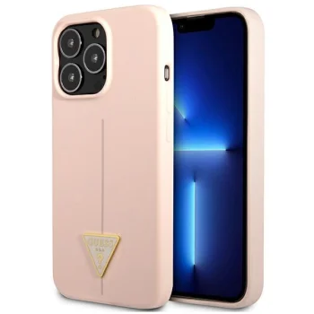 Guess Silicone Triangle Case for iPhone 13 Pro Max, Pink