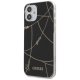 Guess iPhone 12 mini dėklas Gold Chain Collection, juodas