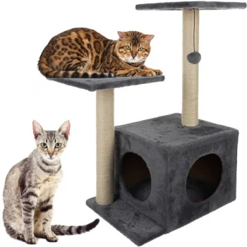 Purlov 71 cm Cat Tree with Scratching Post, Grey