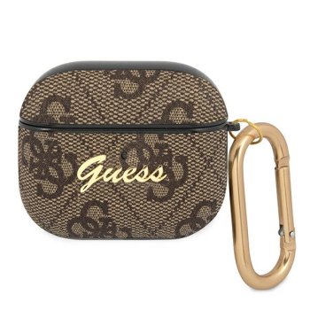 Guess AirPods 3 dėklas 4G Script Metal Collection, rudas