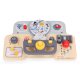 Wooden Busy Board for Toddlers Car Dashboard with Steering Wheel ECOTOYS