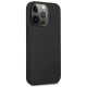 Mercedes iPhone 14 Pro Max odinis dėklas Leather Hot Stamped, juodas