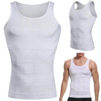 Men's Shaping Slimming Undershirt, Size XXL, White