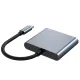USB-C adapteris Tech-Protect V1 3in1 HDMI 4K / USB-A 3.0 / PD 100W, pilkas