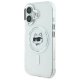 Karl Lagerfeld dėklas iPhone 16 su MagSafe, IML Metal Choupette Head, baltas