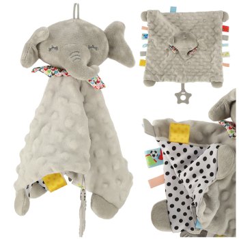 Sensory Comforter Toy with Teether and Crinkle Details Elephant