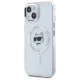 Karl Lagerfeld IML Metal Choupette Head MagSafe dėklas iPhone 15, baltas
