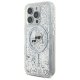 Karl Lagerfeld iPhone 16 Pro dėklas Liquid Glitter Karl & Choupette MagSafe, skaidrus