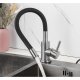 Kitchen Faucet with Flexible Spout, 8×56 cm, Black/Silver