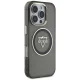 Guess dėklas iPhone 16 Pro Max telefonui IML Metal Mountain Logo MagSafe, juodas