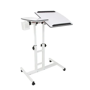 Universal Laptop Table on Wheels, Pearl White