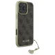 Guess 4G Charms dėklas iPhone 16 Pro telefonui, rudas