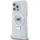 Karl Lagerfeld dėklas iPhone 15 Pro telefonui su Ring Stand MagSafe, baltas
