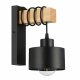 Wooden Wall Sconce Loft Industrial E27 Lamp, Black