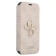 Guess 4G Big Metal Logo atverčiamasis dėklas iPhone 13 Pro Max, rožinis