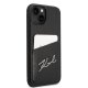 Karl Lagerfeld Signature Logo Cardslot dėklas iPhone 14 / 15 Plus, juodas