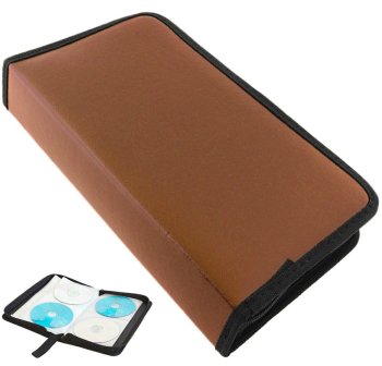 Disc case for 80 cd/dvd discs brown