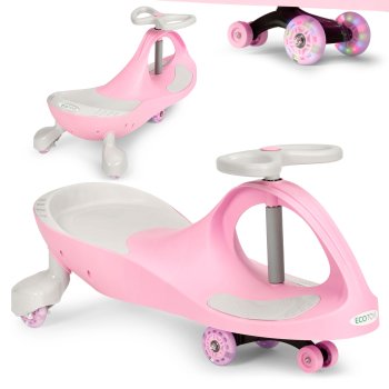 Ecotoys YM-SW-1 Gravity Ride-On Car with LED Wheels, Pink