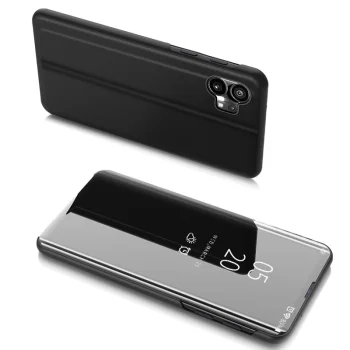 Atverčiamasis dėklas Nothing Phone 1 Clear View Case, juodas
