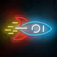 Neolia NNE18 Raketa PLEXI LED neoninis šviestuvas, įvairių spalvų