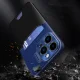 Dėklas iPhone 14 Pro Max su kortelių kišenėle ir stovu Leather Stand Case, mėlynas