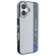 BMW iPhone 16 Plus dėklas Motorsport IML Vertical Stripe, pilkas