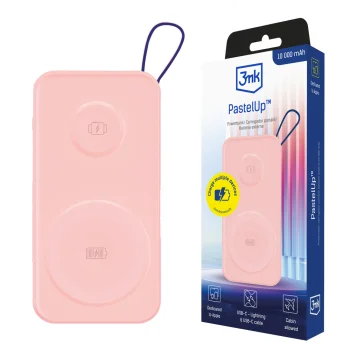 3mk PastelUp Power Bank 10000mAh 22.5W, Pink