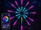 Išmanusis RGB LED fejerverko šviesos dekoras su programėle ir pulteliu