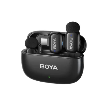 Belaidžiai mikrofonai BOYA mini 2-02 2.4GHz USB-C, juodi