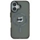 Karl Lagerfeld iPhone 16 Plus dėklas IML Metal Choupette Head MagSafe, juodas