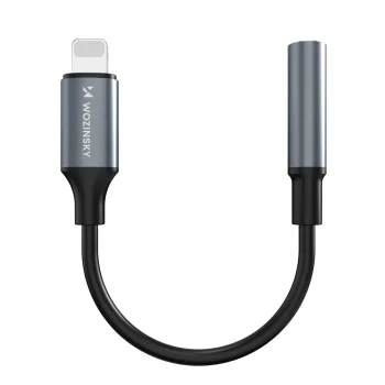 Wozinsky WALJ-01 Lightning į 3.5 mm mini jack garso adapteris, juodas