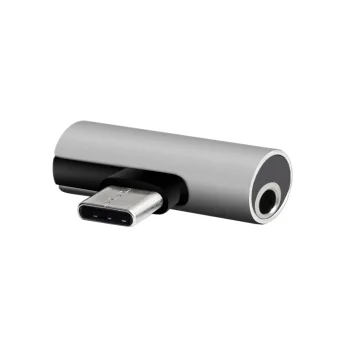 Setty AD-C-JC-7 USB-C to 3.5mm + USB-C Adapter Silver