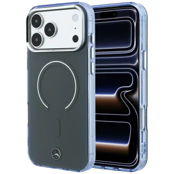 Mercedes Double Layer Iconic Logo MagSafe dėklas iPhone 18 Pro Max / 17 Pro Max, tamsiai pilkas