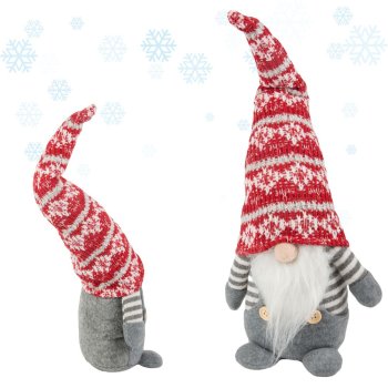 Christmas Gnome, Grey, 38 cm