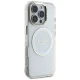 Guess IML Metal Colored Circle MagSafe dėklas iPhone 16 Pro, baltas