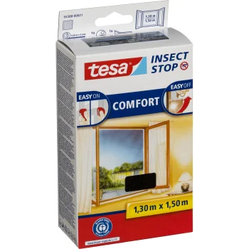 Tinklelis nuo vabzdžių langams Tesa Insect Stop Comfort, 1.3 x 1.5 m, antracitas (55388)