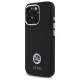 Guess Silicone Logo Strass 4G dėklas, skirtas iPhone 16 Pro, juodas (GUHCP16LM4DGPK)
