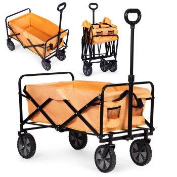 Sulankstomas sodo ir paplūdimio vežimėlis MultiGarden 100 kg, oranžinis
