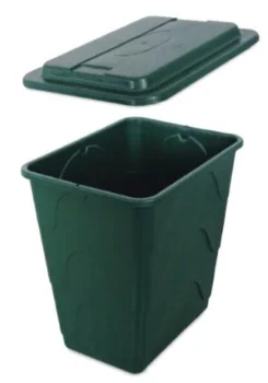 Square water tank with cover and connection set, 240L, green