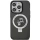 Karl Lagerfeld Ring Stand Karl&Choupette MagSafe dėklas iPhone 13 / 13 Pro, juodas